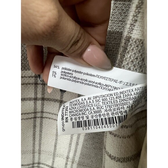 Zara Overshirt Jacket Plaid Buttons Flap Pockets Collar Size XS Ref 3811/040/450 - Picture 3 of 6